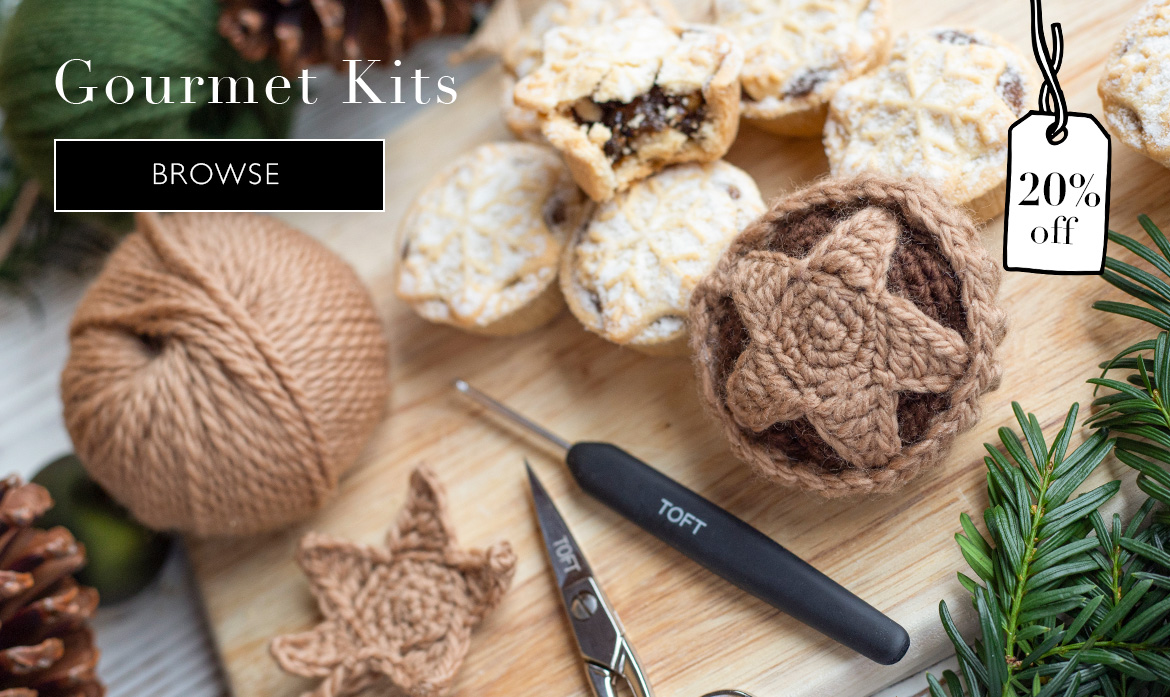 Gourmet crochet kits mince pies toft sale